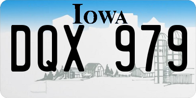 IA license plate DQX979