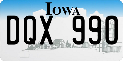 IA license plate DQX990