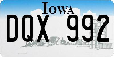 IA license plate DQX992