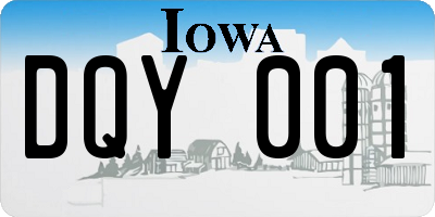 IA license plate DQY001