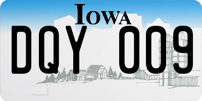 IA license plate DQY009