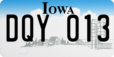 IA license plate DQY013