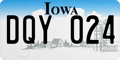 IA license plate DQY024