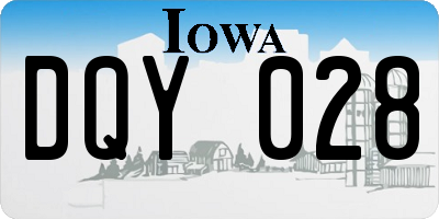 IA license plate DQY028
