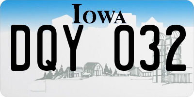 IA license plate DQY032