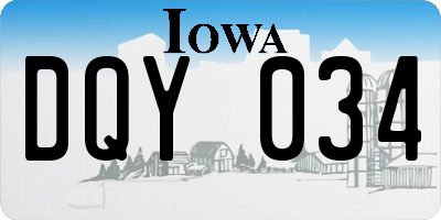 IA license plate DQY034