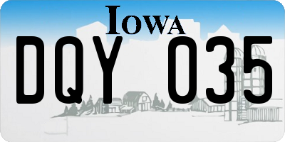 IA license plate DQY035