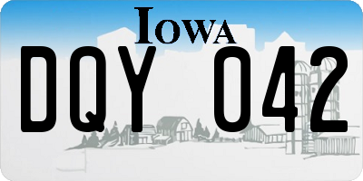 IA license plate DQY042