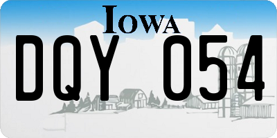 IA license plate DQY054