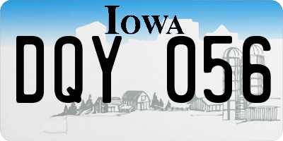 IA license plate DQY056