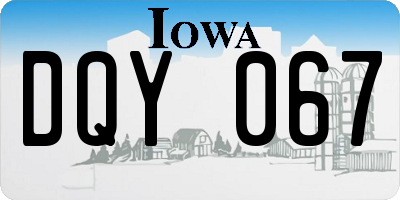 IA license plate DQY067