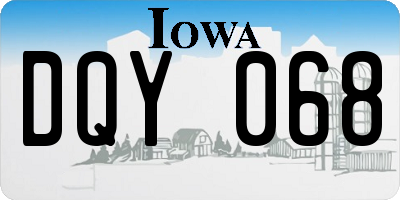 IA license plate DQY068