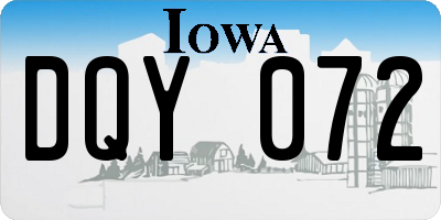 IA license plate DQY072