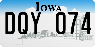 IA license plate DQY074