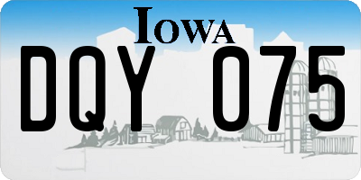 IA license plate DQY075