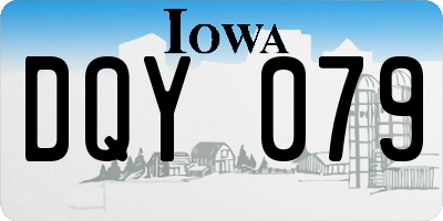 IA license plate DQY079