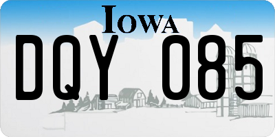 IA license plate DQY085