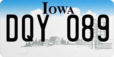 IA license plate DQY089