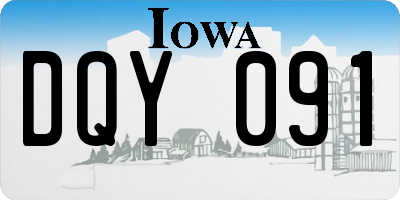 IA license plate DQY091