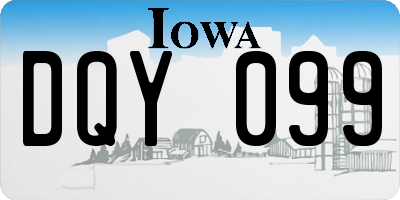 IA license plate DQY099