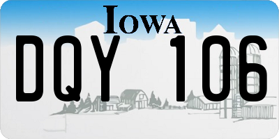 IA license plate DQY106