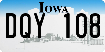 IA license plate DQY108