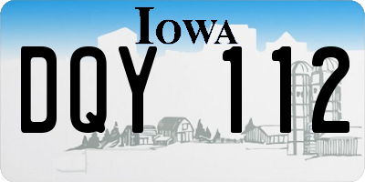 IA license plate DQY112