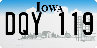 IA license plate DQY119