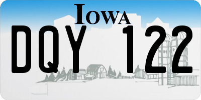 IA license plate DQY122