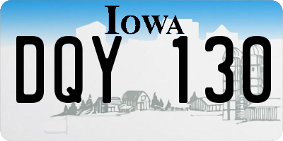 IA license plate DQY130