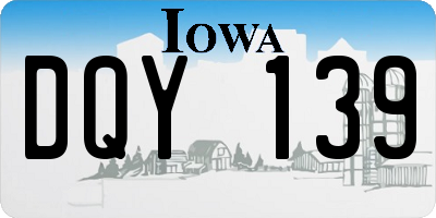 IA license plate DQY139