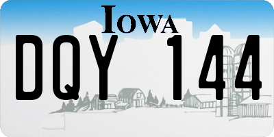 IA license plate DQY144