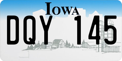 IA license plate DQY145