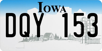 IA license plate DQY153