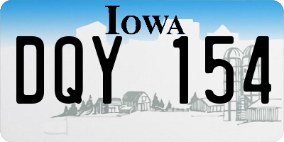 IA license plate DQY154