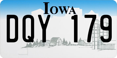 IA license plate DQY179