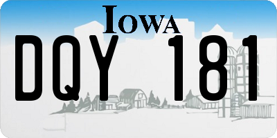 IA license plate DQY181