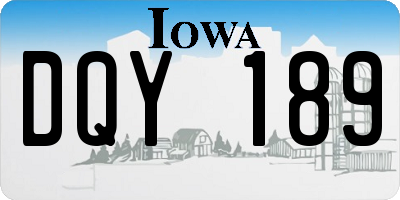IA license plate DQY189