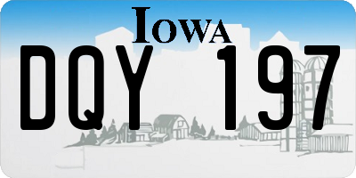 IA license plate DQY197