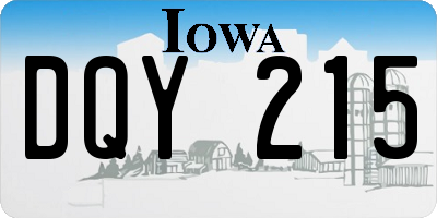 IA license plate DQY215