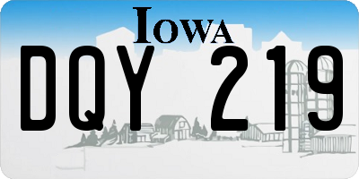 IA license plate DQY219