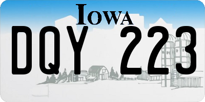 IA license plate DQY223