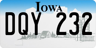 IA license plate DQY232