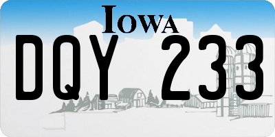 IA license plate DQY233