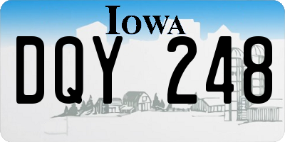 IA license plate DQY248