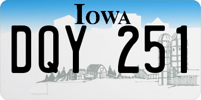 IA license plate DQY251