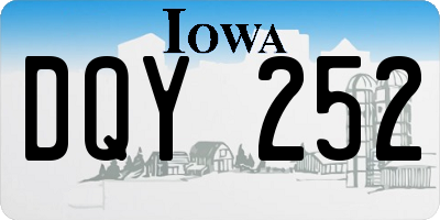 IA license plate DQY252