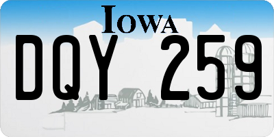 IA license plate DQY259