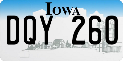 IA license plate DQY260