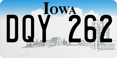 IA license plate DQY262